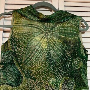 Vintage Jacobson's Green Patterned Mini/Cocktail Dress